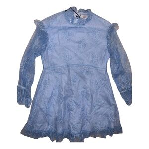 Big kids Philosophy Light Blue Lace Long-Sleeve Formal Dress